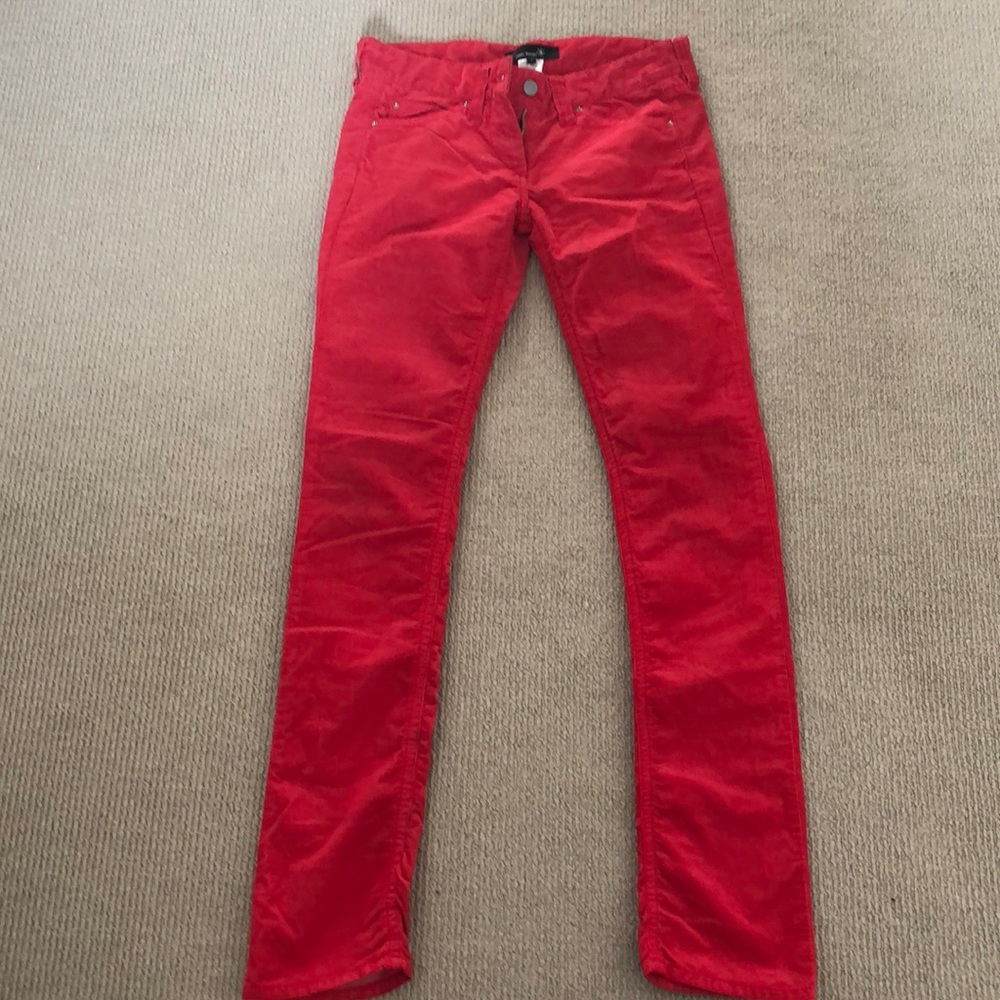 Isabel Marant red corduroy pants